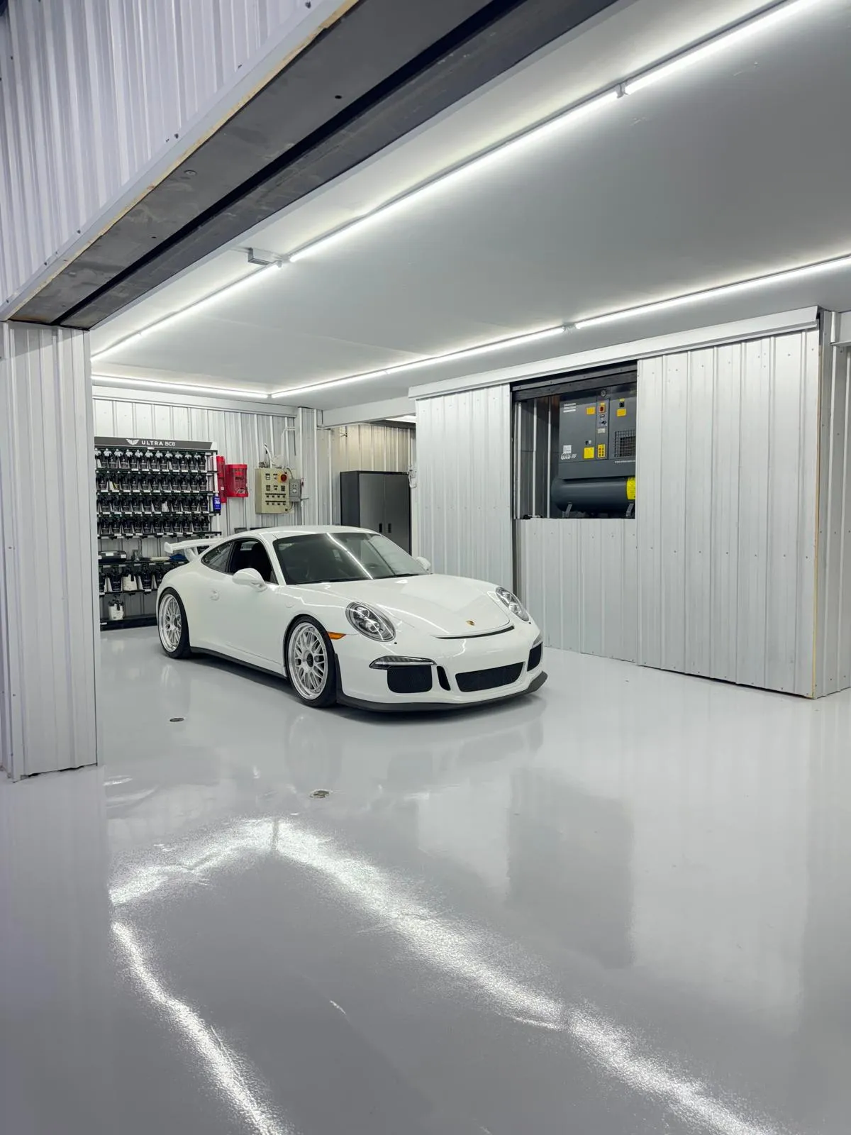 White 991 GT3 with a front bumper finish that color matched perfectly, followed by full paint correction and ceramic coating.